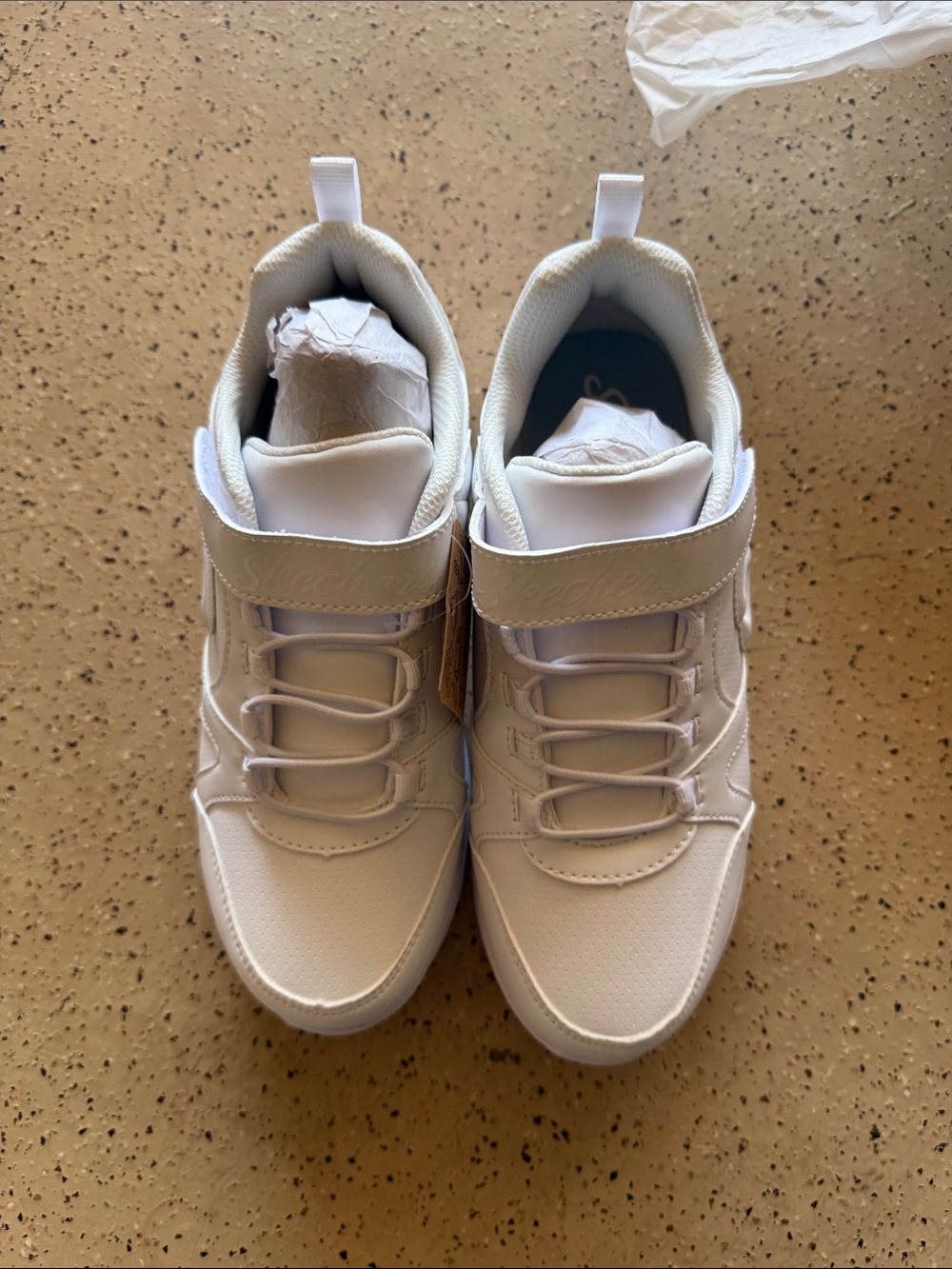Skechers Kids White Hook-and-Loop Athletic Sneakers